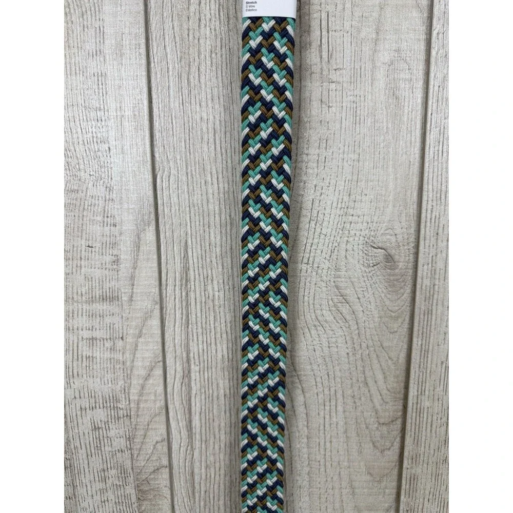 Nike G-flex Braided 1 3/8” Stretch Woven Golf Belt Navy Gray Teal Mens XL 42-44